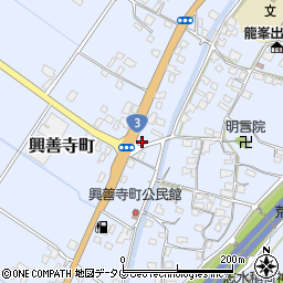 熊本県八代市興善寺町周辺の地図