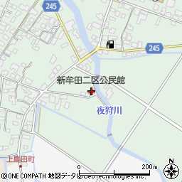 新牟田二区公民館周辺の地図