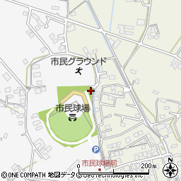 八代市民球場周辺の地図