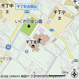 八代市公民館周辺の地図