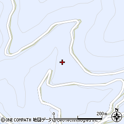 宮崎県諸塚村（東臼杵郡）七ツ山（穂白尾）周辺の地図