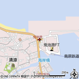 港駅海産物センター天草漁師市場鬼池店周辺の地図