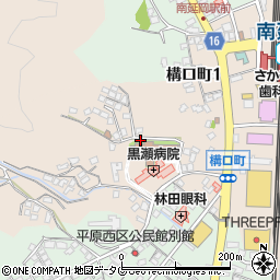 宮崎県延岡市構口町周辺の地図