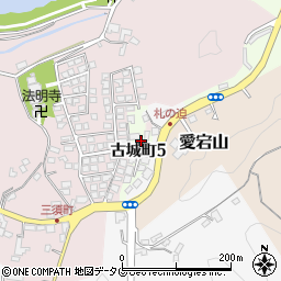 宮崎県延岡市古城町周辺の地図