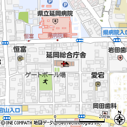延岡総合庁舎内食堂・売店周辺の地図