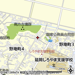 宮崎県延岡市野地町周辺の地図