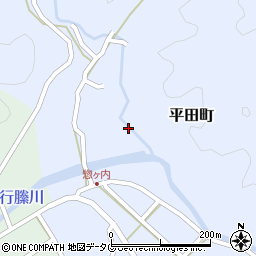宮崎県延岡市平田町周辺の地図