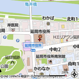 延岡市役所　商工観光文化部・商業・駅まち振興課周辺の地図