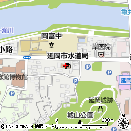 延岡市水道局周辺の地図