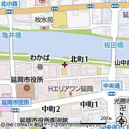 宮崎県延岡市北町周辺の地図