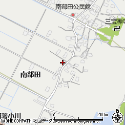 熊本県宇城市小川町南部田周辺の地図