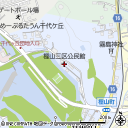 樫山三区公民館周辺の地図