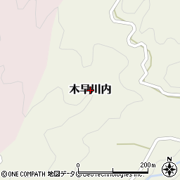 熊本県美里町（下益城郡）木早川内周辺の地図