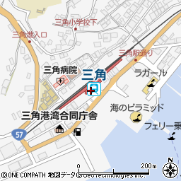 三角駅周辺の地図