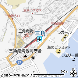 宇城市観光物産協会三角駅観光案内所周辺の地図