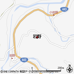 熊本県美里町（下益城郡）岩野周辺の地図
