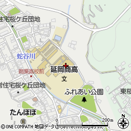 延岡商業高校周辺の地図