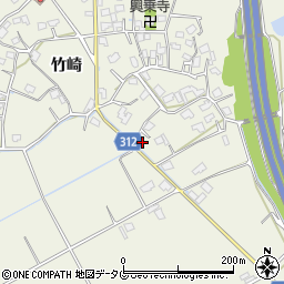 熊本県宇城市松橋町竹崎652周辺の地図