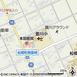 宇城市立豊川小学校周辺の地図