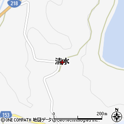 熊本県美里町（下益城郡）清水周辺の地図