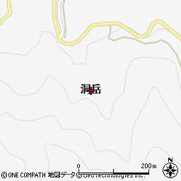 熊本県美里町（下益城郡）洞岳周辺の地図