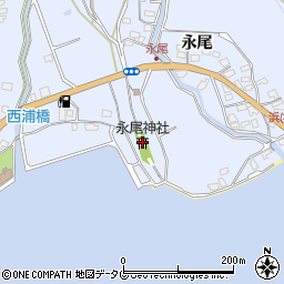 永尾神社周辺の地図