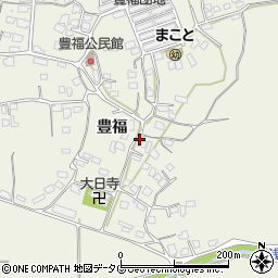 熊本県宇城市松橋町（豊福）周辺の地図