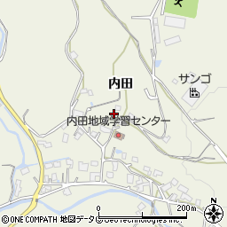 熊本県宇城市松橋町内田周辺の地図