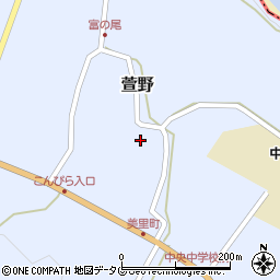 熊本県下益城郡美里町萱野周辺の地図