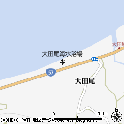 大田尾海水浴場周辺の地図
