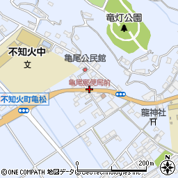 亀尾郵便局前周辺の地図