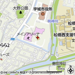宇城市役所　本庁農業委員会事務局周辺の地図
