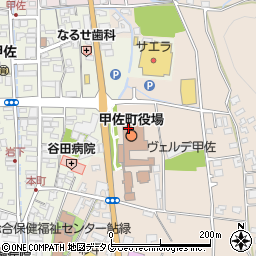 甲佐町役場庁舎　学校教育課周辺の地図