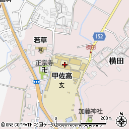 甲佐高校周辺の地図