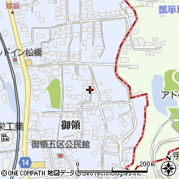 熊本県宇城市不知火町御領周辺の地図