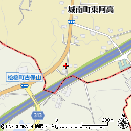 熊本県熊本市南区城南町東阿高1017-3周辺の地図