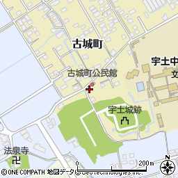 熊本県宇土市古城町166周辺の地図