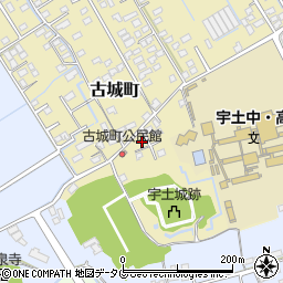 熊本県宇土市古城町386周辺の地図