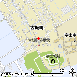 熊本県宇土市古城町381周辺の地図