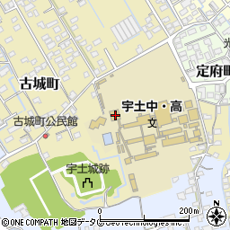 熊本県宇土市古城町74周辺の地図