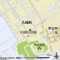 熊本県宇土市古城町380周辺の地図