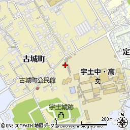 熊本県宇土市古城町468周辺の地図