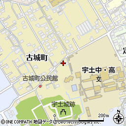 熊本県宇土市古城町470周辺の地図