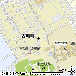 熊本県宇土市古城町455周辺の地図