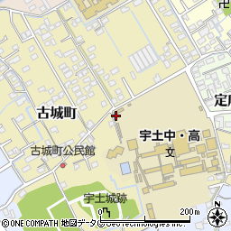 熊本県宇土市古城町538周辺の地図
