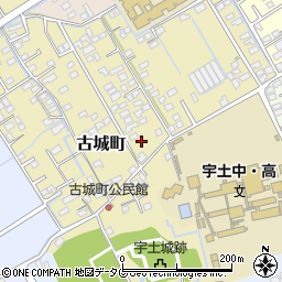 熊本県宇土市古城町453周辺の地図