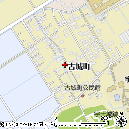 熊本県宇土市古城町195周辺の地図