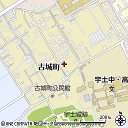 熊本県宇土市古城町452周辺の地図