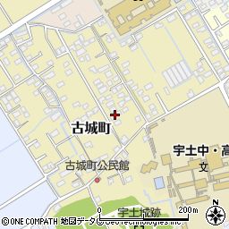 熊本県宇土市古城町448周辺の地図