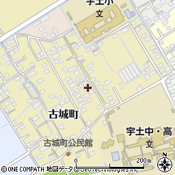 熊本県宇土市古城町490周辺の地図